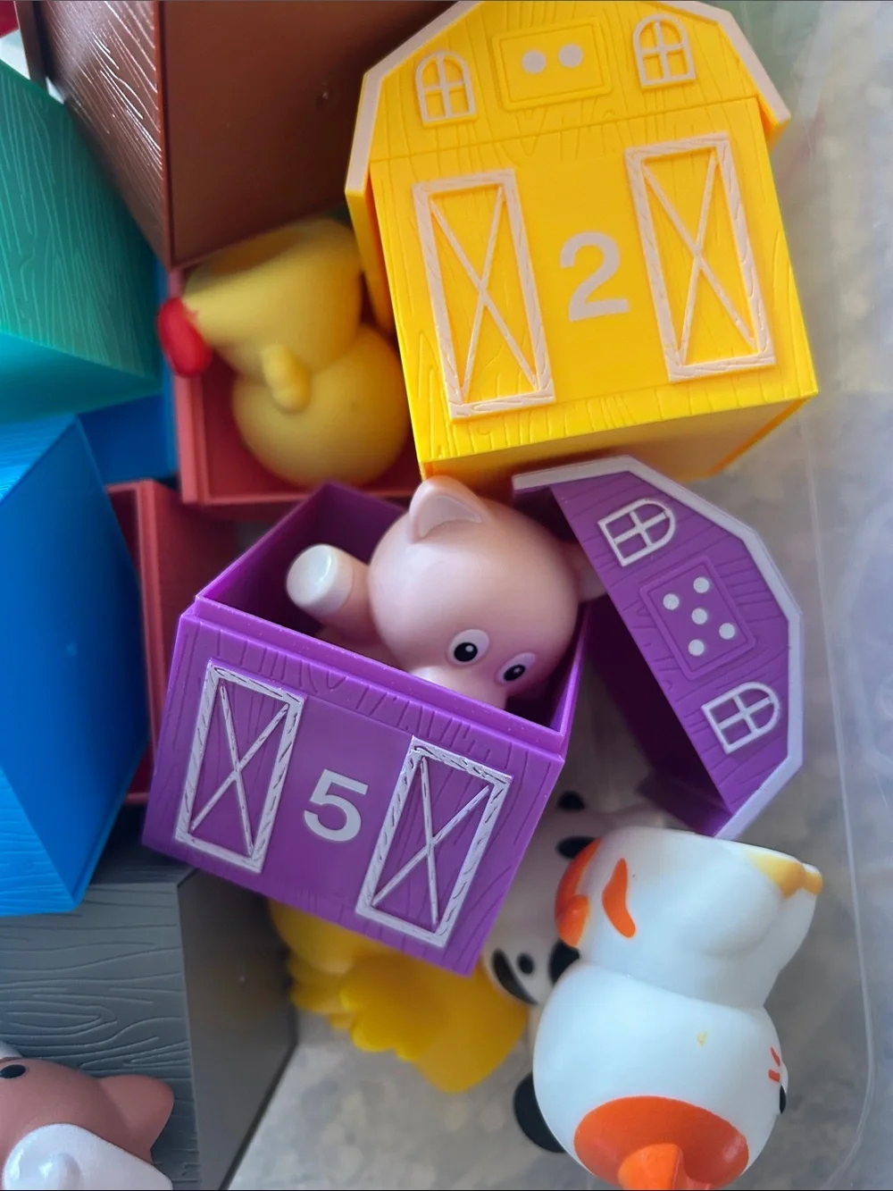 Colorful Numbered Barn Blocks - Multicolor Kids Toy Set
